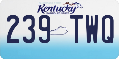 KY license plate 239TWQ