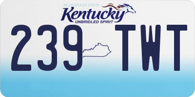 KY license plate 239TWT