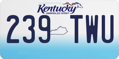 KY license plate 239TWU