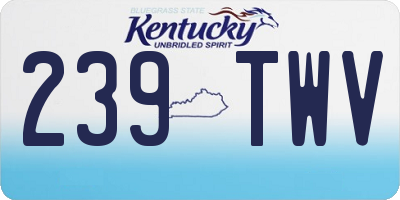 KY license plate 239TWV