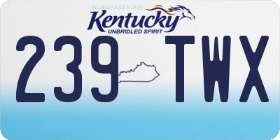 KY license plate 239TWX