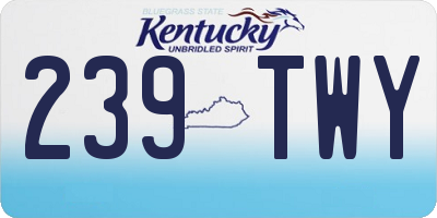 KY license plate 239TWY