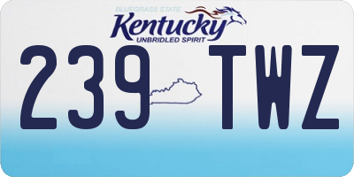 KY license plate 239TWZ