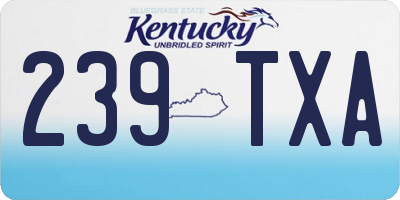 KY license plate 239TXA