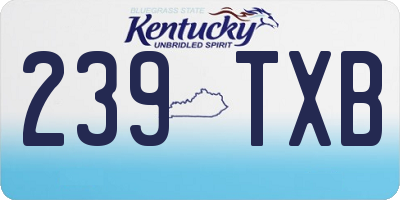 KY license plate 239TXB