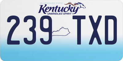 KY license plate 239TXD