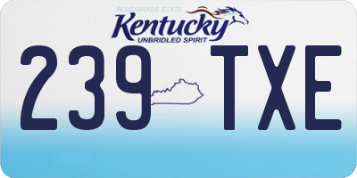 KY license plate 239TXE