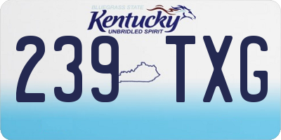 KY license plate 239TXG