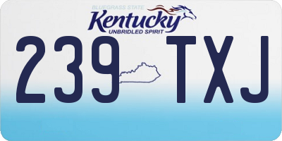 KY license plate 239TXJ