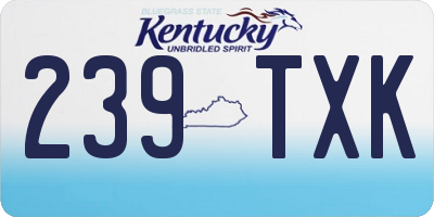 KY license plate 239TXK