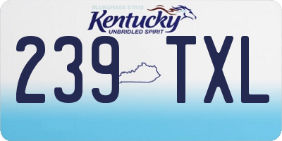 KY license plate 239TXL