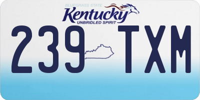 KY license plate 239TXM