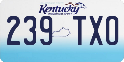 KY license plate 239TXO