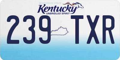 KY license plate 239TXR