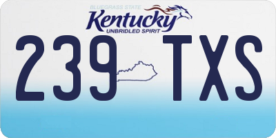 KY license plate 239TXS