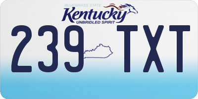 KY license plate 239TXT