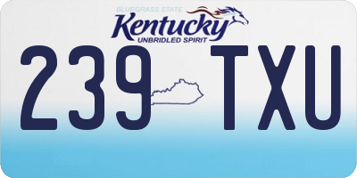 KY license plate 239TXU