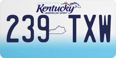 KY license plate 239TXW