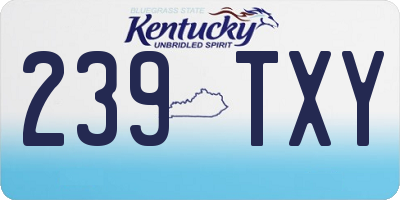KY license plate 239TXY