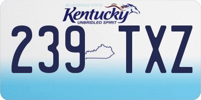 KY license plate 239TXZ