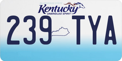 KY license plate 239TYA