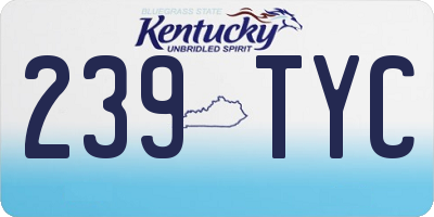 KY license plate 239TYC