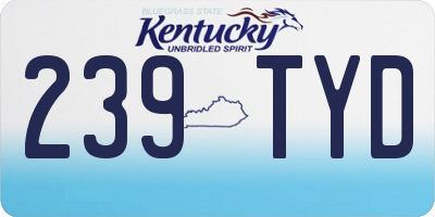 KY license plate 239TYD