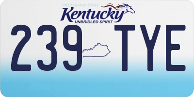KY license plate 239TYE