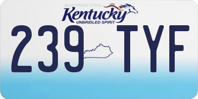 KY license plate 239TYF