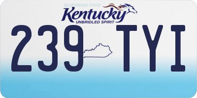 KY license plate 239TYI