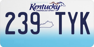 KY license plate 239TYK