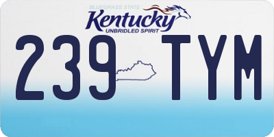 KY license plate 239TYM