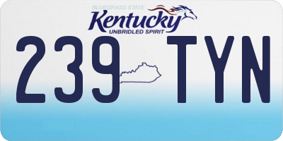 KY license plate 239TYN