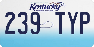 KY license plate 239TYP