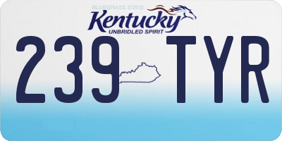 KY license plate 239TYR