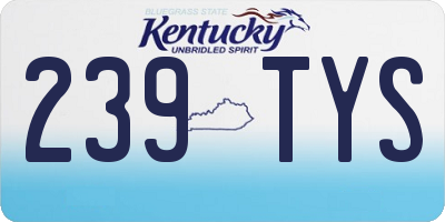 KY license plate 239TYS