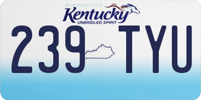 KY license plate 239TYU