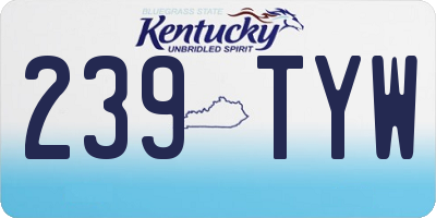 KY license plate 239TYW