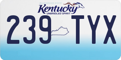KY license plate 239TYX