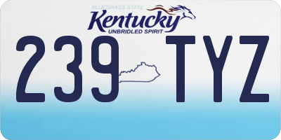KY license plate 239TYZ
