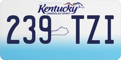 KY license plate 239TZI