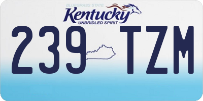 KY license plate 239TZM