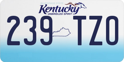 KY license plate 239TZO
