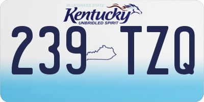 KY license plate 239TZQ