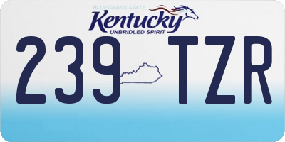 KY license plate 239TZR