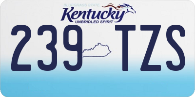 KY license plate 239TZS