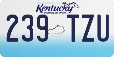 KY license plate 239TZU