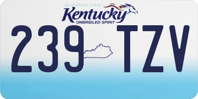 KY license plate 239TZV