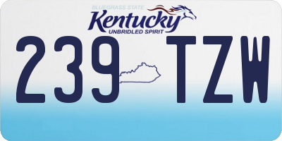 KY license plate 239TZW