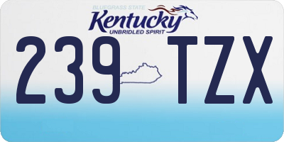 KY license plate 239TZX